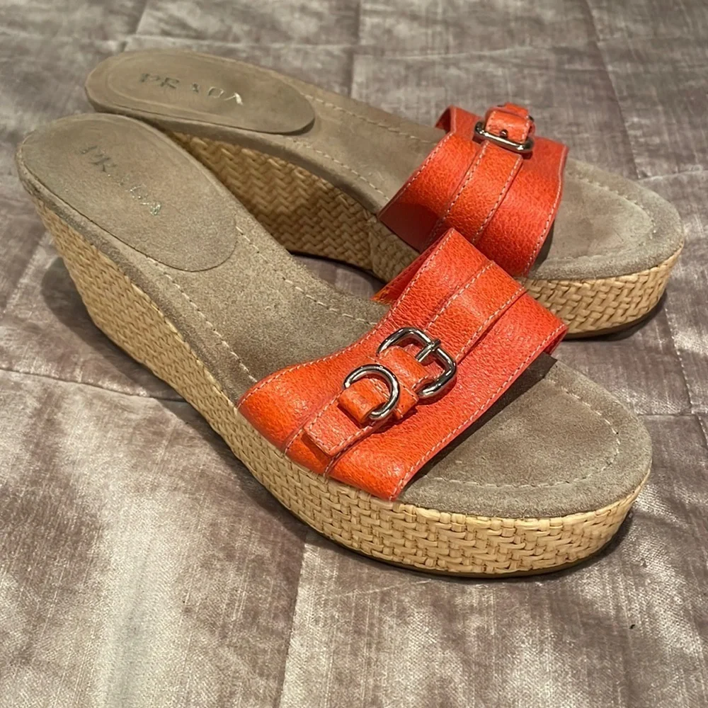 PRADA Slip On Leather Espadrilles Size 7.5